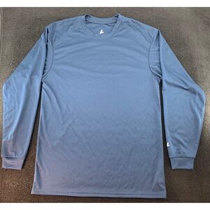 BSN SPORTS‎ Long Sleeve Performance T Shirt Blue Mens Medium Polyester Athletic